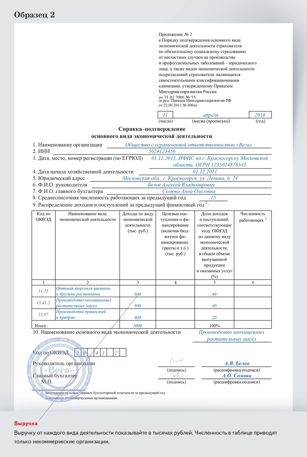 Подтверждение вида деятельности в 2023 году образец заполнения